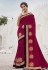 Magenta satin saree with blouse 2604