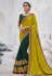 Green satin half n half saree 2611