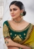 Green satin half n half saree 2611