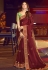 Rakul preet singh maroon satin party wear saree 2011