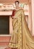 Golden silk saree with blouse 1033