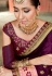 Purple silk saree with blouse 1035