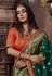 Teal banarasi silk saree with blouse 96650