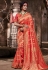 Red banarasi silk saree with blouse 96648