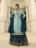 Seablue and teal green chinon Indian Palazzo wedding suit