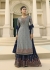 Grey and Navy blue chinon Indian Palazzo wedding suit