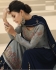 Grey and Navy blue chinon Indian Palazzo wedding suit