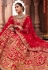 Red silk circular lehenga choli 3901