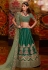 Green raw silk circular lehenga choli 5173