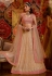 Peach viscose georgette circular lehenga choli 5176