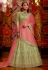 Green raw silk circular lehenga choli 5178