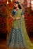 Blue raw silk circular lehenga choli 5179