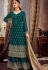 blue georgette embroidered palazzo suit 6161