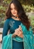 blue art silk khatli embroidered palazzo suit 1402