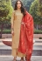 beige art silk khatli embroidered palazzo suit 1401
