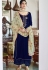 blue velvet embroidered palazzo suit 9101