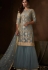 bright grey embroidered sharara pakistani style suit 4206