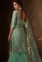 sea green embroidered sharara pakistani style suit 4210