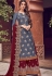 grey maroon jacquard embroidered palazzo suit 6701