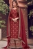 maroon jacquard embroidered palazzo suit 6702