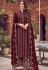 wine jacquard embroidered palazzo suit 6705