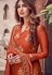 orange jacquard embroidered palazzo suit 6707