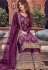 purple jacquard embroidered palazzo suit 6709