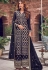 blue jacquard embroidered palazzo suit 6712