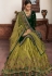 green georgette embroidered lehenga style suit 6105