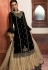 black cream georgette embroidered lehenga style suit 6101