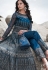 blue net embroidered long anarkali suit 83004