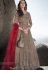 beige net embroidered floor length lehenga style anarkali suit 83005