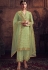 sea green jacquard embroidered trouser suit 8904