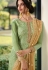 green viscose silk embroidered palazzo suit 18096