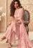pink net embroidered straight trouser suit 36005