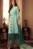 sea green art silk straight trouser suit 35003