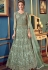 pastel green net embroidered lehenga style anarkali suit 4557a