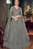 grey net embroidered lehenga style anarkali suit 4556b