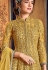 yellow net embroidered wedding anarkali suit 4554b
