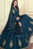 dark blue art silk embroidered long anarkali suit 9073