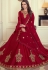 dark red art silk embroidered long anarkali suit 9072