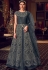 dark grey net embroidered floor length lehenga anarkali suit 6508