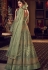 pastel green net embroidered floor length lehenga anarkali suit 6511