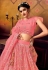 Pink net embroidered circular lehenga choli 108041