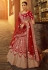 Red velvet circular lehenga choli 4301