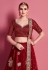 Maroon velvet bridal lehenga choli 4603