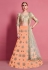 Peach art silk circular lehenga choli 4607