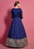 Navy blue art silk long anarkali suit 4609