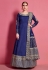 Navy blue art silk long anarkali suit 4609