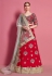 Red art silk circular lehenga choli 4614